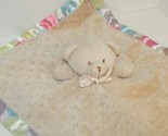 Blankets &amp; Beyond tan minky dot teddy bear baby security blanket circles... - $41.57