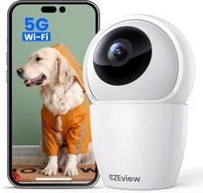 Indoor Camera 5MP Super HD Pet Dog Camera 5Ghz WiFi Security Camera Pan Tilt Bab - £54.66 GBP