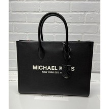 Michael Kors MK Mirella Medium Pebbled Leather Tote Bag - Black - £176.55 GBP