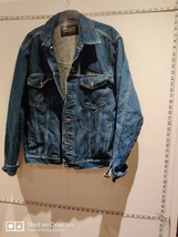 Mens Jackets - Wrangler Size L Jacket  Cotton Blue Denim Button up Top - £25.97 GBP