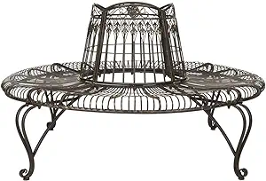 Safavieh PAT5019A Collection Abia Antique White Wrought Iron 50&quot; Outdoor... - $569.99