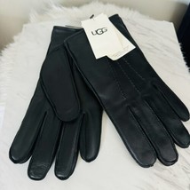 UGG Metisse Tabbed Vent Tech Soft Stretch Leather Gloves, BLACK, XL, NWT - £50.73 GBP
