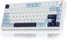 Aula F75 75% Wireless Mechanical Keyboard,Gasket Hot Swappable, White &amp; Blue - £76.92 GBP