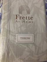 Frette At Home Versilia Fashion Cotton 2pc Throw BLANKE-DECO Pillo WHIT-GREY Nip - £153.87 GBP