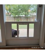Aluminum Sash Window Pet Door Adjustable Fit 27-32&quot; White Medium 7x11.25... - $136.61