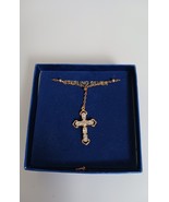 Sterling Silver Cross Necklace 18k Gold Over Sterling Silver - $382.59 MXN
