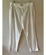 Style n Co Sz 12 Linen Blend White Cropped Ankle Pants Hand Pockets Mid ... - €9,34 EUR