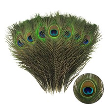 24Pcs Peacock Feather Natural In Bulk 10-12 Inch 25-30Cm For Vase Craft ... - £12.76 GBP