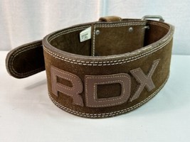 RDX Leather Weight Lifting Belt Back Support Fitness 4 Wide x 45 1/4&quot; Lo... - $14.85