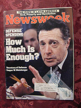Newsweek Magazine February 11 1985 Caspar Weinberger Defense - £5.18 GBP