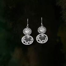 Handcrafted Ethnic Silver Filigree Earrings - Modern, Artistic, and Unique - £83.59 GBP