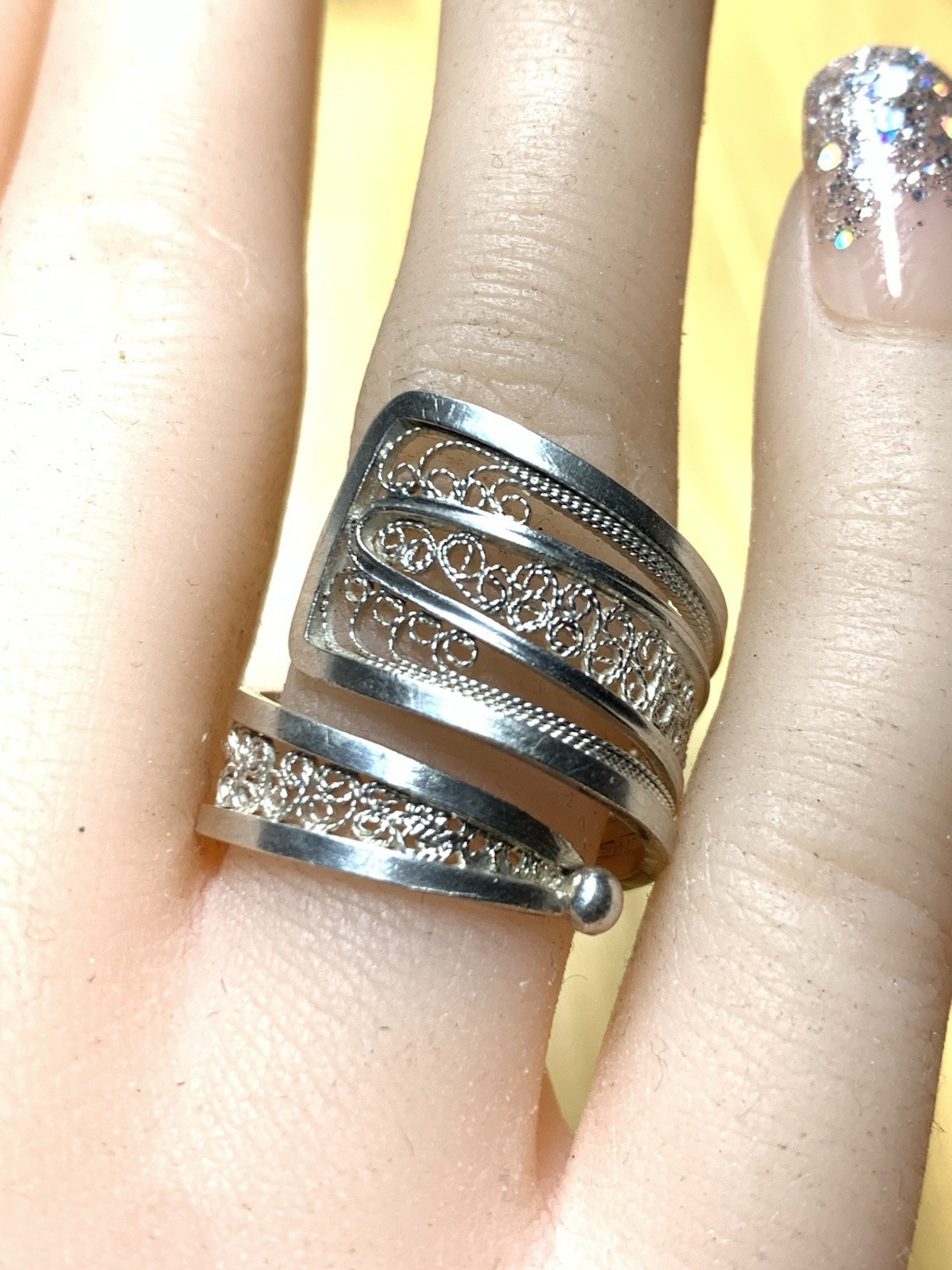 Sterling silver Size 5.5 Filigree Ring  Item image 3