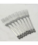 Hanford Forge Japan Mystique Dinner Forks 7-3/4" Stainless Lot of 8 - $97.02