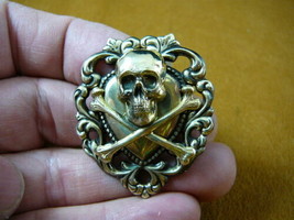 (B-SKULL-6) Skull cross LOVE heart crossbones Pin pirate lover WOW - £15.68 GBP