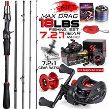 Sougayilang Spinning Fishing Rod Reel Set 1.8/2.1m   Spin Rod and Reel Max Drag  - £93.38 GBP