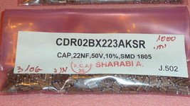 NEW 50PCS AVX CDR02BX223AKSR IC Cap Ceramic 0.022uF 50V BX 10% Pad SMD 1... - $75.00