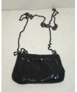 Little Black Sequence Clutch Purse 7&quot;×4&quot; Black Strap 36&quot; - $27.06 CAD