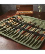 Earth Fiber Co. Waxed Canvas Leather Paint Brush Holder Art Bag for Pain... - $1,007.81 MXN