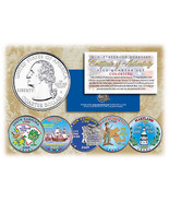 2000 US Statehood Quarters COLORIZED Legal Tender 5-Coin Complete Set w/... - £12.66 GBP