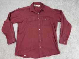 Vintage LL Bean Shirt Mens XL Tall Red Black Houndstooth Flannel USA 90s - $24.74