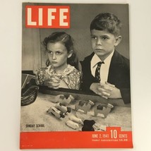 VTG Life Magazine June 2 1941 Children on Sunday School Photo Cover, Newsstand - £14.90 GBP