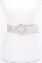 Metal Buckle Metallic Stretch Belt   - $23.45