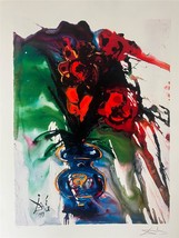 Salvador Dali Galas Bouquet Plate Signed Offset Lithograph Surrealism  Art - £78.16 GBP