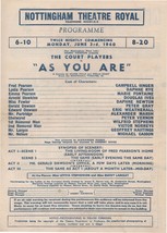 As You Are Campbell Singer Of Tony Hancock Dads Army Nottingham WW2 Theatre Prog - £10.19 GBP