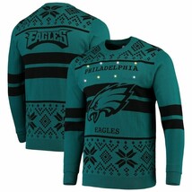 NFL Licensed Mens Philadelphia Eagles Midnight Green/Black Light Up Ugly Sweater - £38.96 GBP