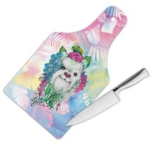 Yorkshire Fusion Colorful : Gift Cutting Board Dog Pet Animal CuteWatercolor Flo - £22.79 GBP