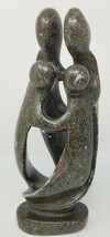 Soapstone Carving of Family from Zimbabwe Signed 10&quot; Modern Swirl Motion Vintage - £37.32 GBP
