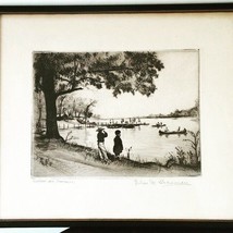 ELIAS M. GROSSMAN ETCHING LAKE GLENMERE CHESTER, NEW YORK 1941 Summer No... - £311.39 GBP