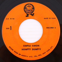 Simple Simon / Humpty Dumpty / Old Dan Tucker - 45 rpm 7&quot; Single Simon Says – 6 - £5.50 GBP