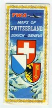 TWA Maps of Switzerland Zurich &amp; Geneva 1956 - £12.49 GBP