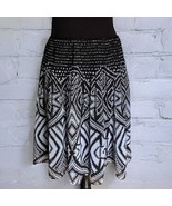 White House Black Market Geometric Print Smocked Elastic Waist Skirt SIZ... - £16.95 GBP