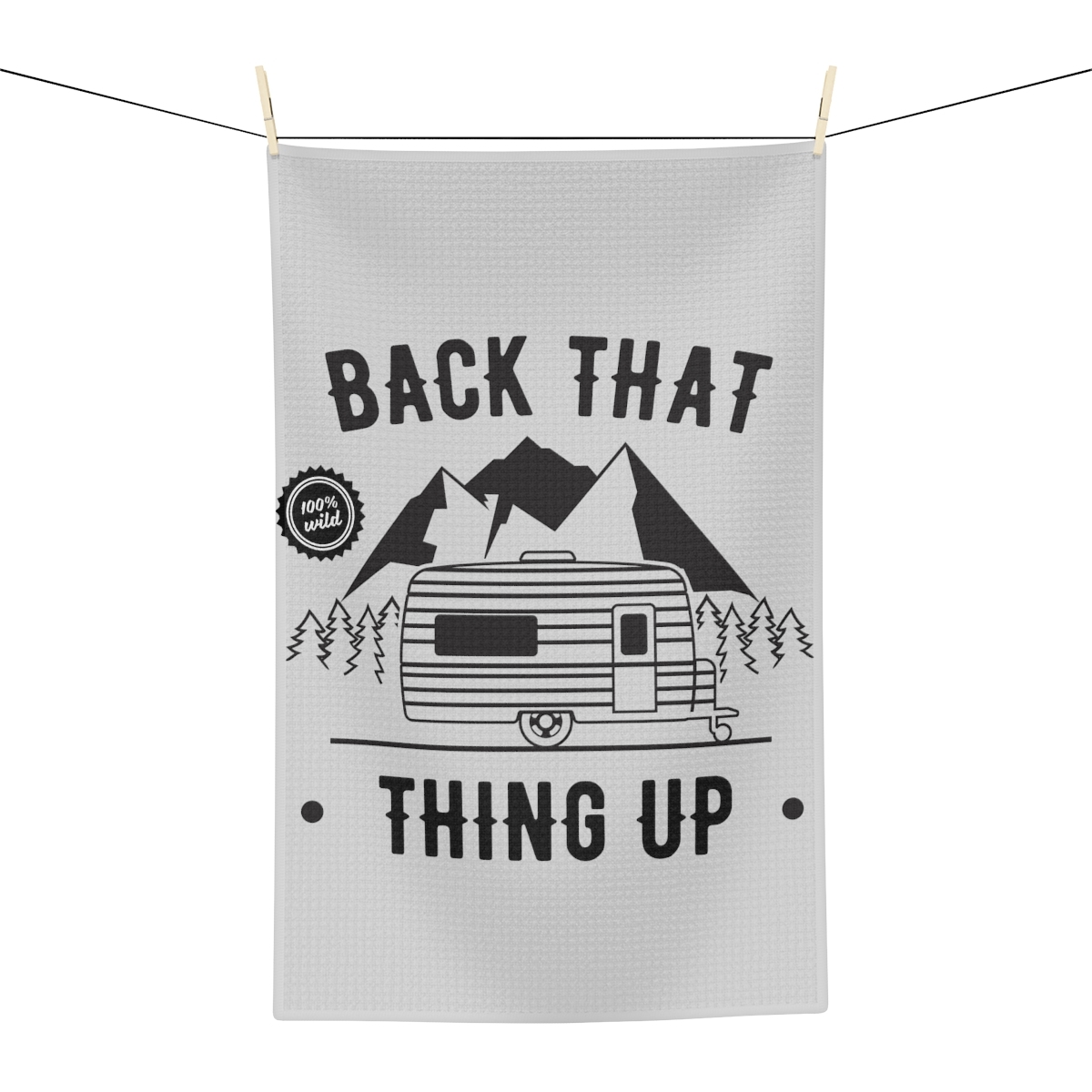 "Black That Thing UP" Camp Trailer Tea Towel - Microfiber, Quick-Drying, Decorat - £14.82 GBP