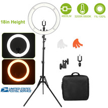 18in LED Ring Light Kit w/70in Tripod for Vlogging Selfie Video Shooting 5600K - £90.11 GBP