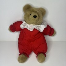 Vintage 1993 Gibson Greetings Cuddles Teddy Bear Red Puffy Nylon Jumper Suit 14&quot; - £9.45 GBP