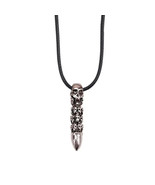 Bullet Skull Necklace Pendant Fashion Men&amp;Women Jewelry Goth Punk Trend ... - $266.17 MXN