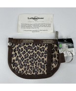 Vtg LeSportsac Key Ring Coin Card Case # 7317 Leopard Print Zipper Nylon... - $30.00