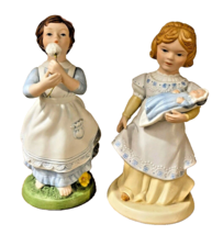 Porcelain Figurines Ladies Avon A Mothers Love w/Baby Girl with Flower 5 1/4&quot; t - £11.61 GBP