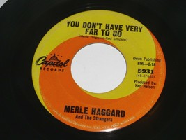 Merle Haggard You Don&#39;t Have Very Far To Go Branded Man 45 Rpm Record Ca... - $11.99