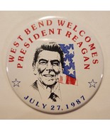 Ronald Reagan Pin Button Pinback 1987 West Bend WI Presidential Visit - $13.66 CAD