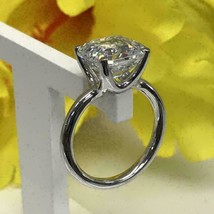 3Ct Moissanit Asscher Solitaire Verlobung Hochzeit Ring 10k Weiss Gold - £391.52 GBP