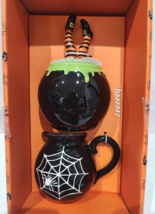 Potters Studio Halloween Witch Spiderweb Witch Legs Sugar &amp; Creamer Set - £31.53 GBP