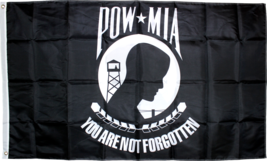 Pow Mia Expertly Dyed Flag 3x5ft 150D Nylon Bunting Double Sided Vietnam Veteran - £22.71 GBP
