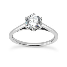 Women Diamond Wedding Ring Round Shape F SI1 Treated 14K White Gold 1.00 Carat - £1,879.43 GBP