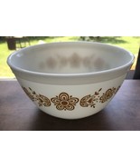Pyrex Mixing Bowl Gold Butterfly Gold #402  1.5Q MCM Vtg Flower Corning ... - $17.82
