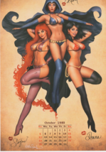 12x18&quot; Art Print ~ Nathan Szerdy SIGNED Teen Titans ~ Raven Wonder Girl ... - £20.21 GBP