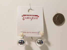 Gloria Jeans Ladies Womens Drop Dangle Earrings Silver Tones Push Back Fasteners - £4.78 GBP